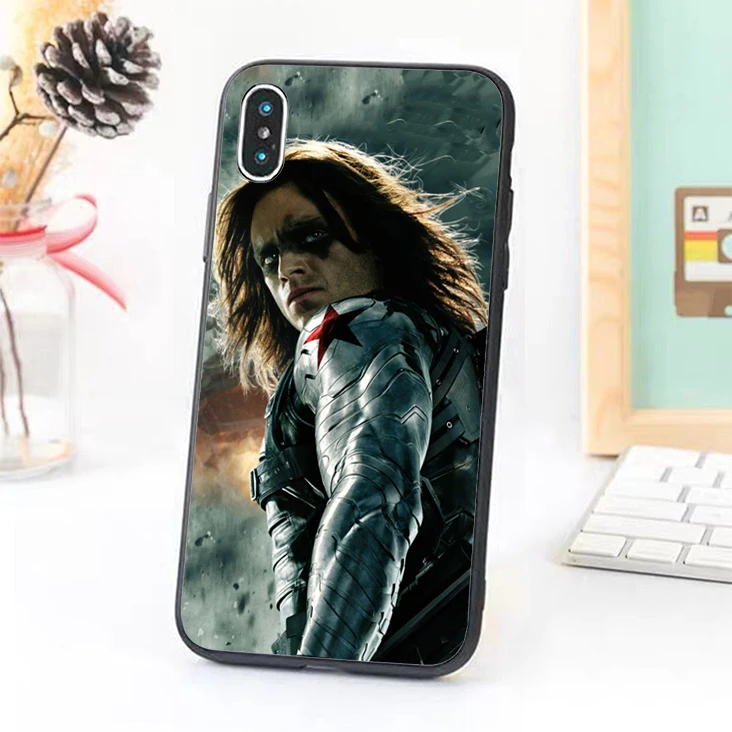 Bernandez 5 5S SE 6 6S TPU чехол для телефона iPhone 7 8 Plus X Xs Max XR горячий Капитан Америка Bucky Barn |