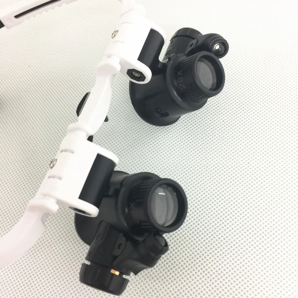 Couleur blanche Loupe de binoculaires éclairée par LED, Loupe