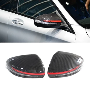 

Carbon Fiber Red Side Rear View Mirror Cover Replacement for Mercedes Benz B C E S GLB GLC Class W205 W213 W222