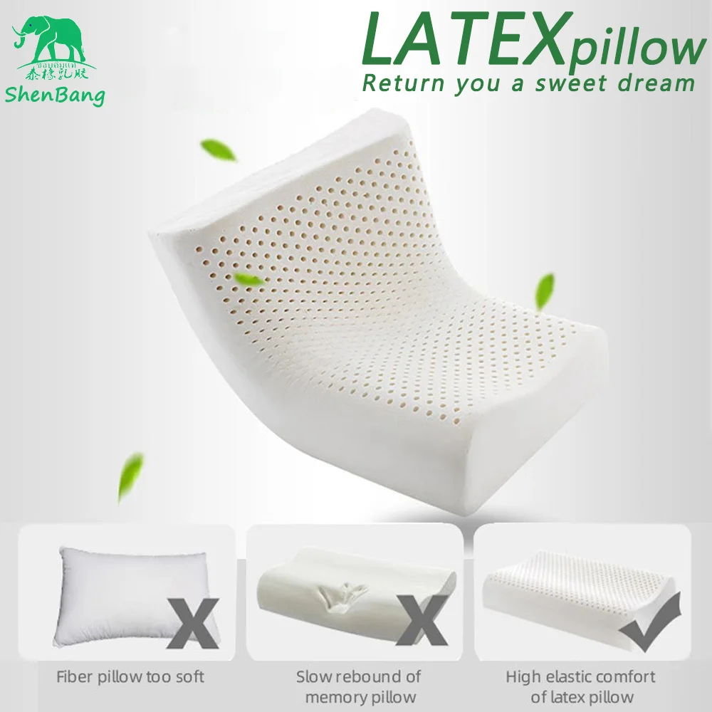 

Sheng Bang Latex Massage Pillows for Sleeping Orthopedic Pillow Pure Natural Neck Latex Neck Pillow