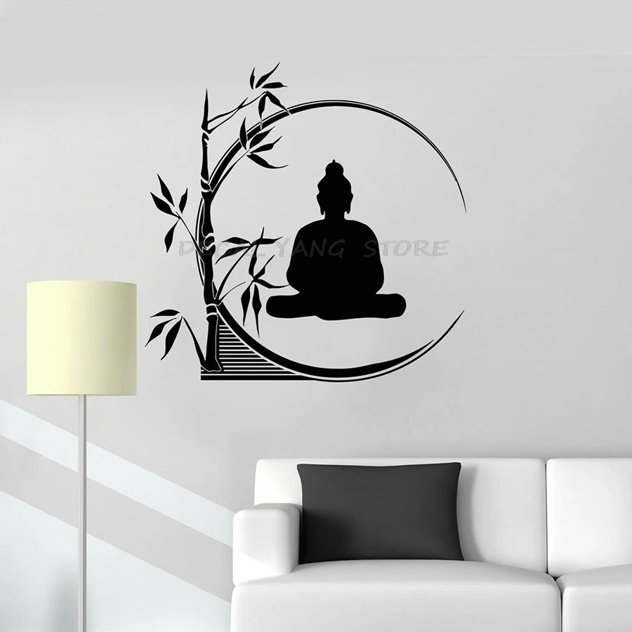 Vinyl Wall Decal Buddha Meditation Yoga Center Stickers Mural ig3845 