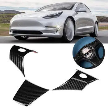 

Steering Wheel Sequins Cover Sticker Fits Compatible with Tesla Model 3 2018-2019 Car Accessories steering wheel Refit
