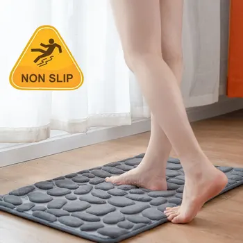 

New Style ji yi mian Stone Embossing Chamber Pot Mat Three-piece Set Bathroom Anti-slip Rug Set Amazon Hot Selling