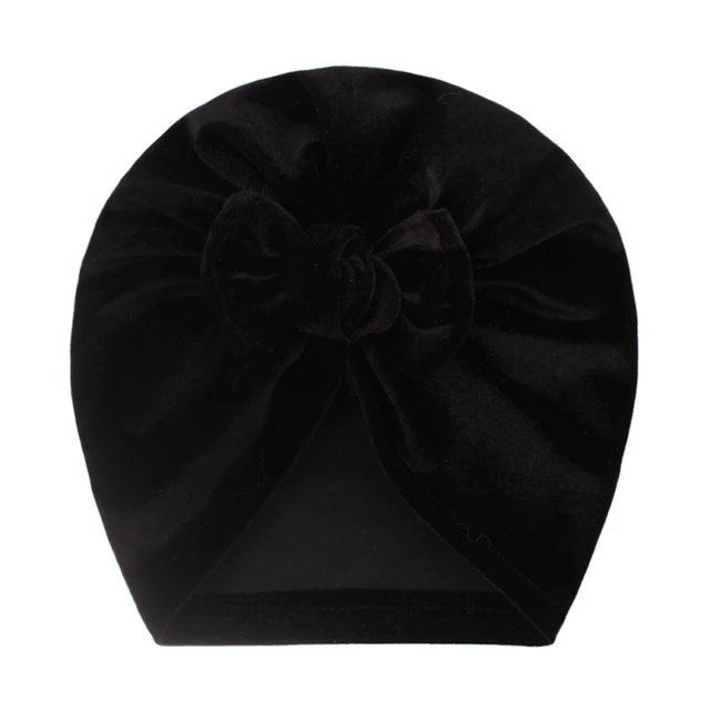 Solid Baby Cotton Beanies Cute Bear Ear Bowknot Turban Hats Sweet Soft 0-4T Elastic Caps For Newborn Baby Boy Girls Headwraps 02