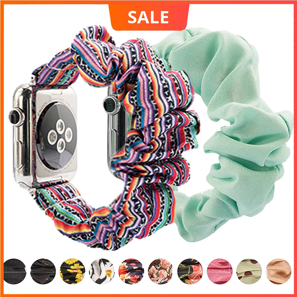 

Scrunchie Elastic women Watch Straps for iwatch 5 4 38mm 42mm watches loop Watchband for Apple Watch Band Series 5 4 3 2 40 44mm