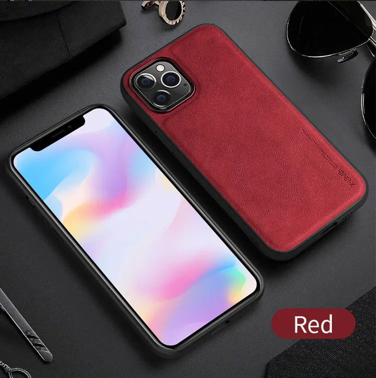 For IPhone 12 12 Pro 12 Max for IPhone 12 Pro Max Case X-Level Retro Leather Soft Silicone Edge Back Cover Case High Quality