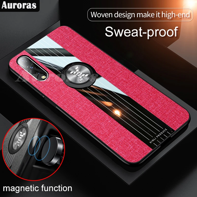 Классический чехол Auroras для Huawei P Smart Pro тканевая задняя крышка с магнитным кольцом