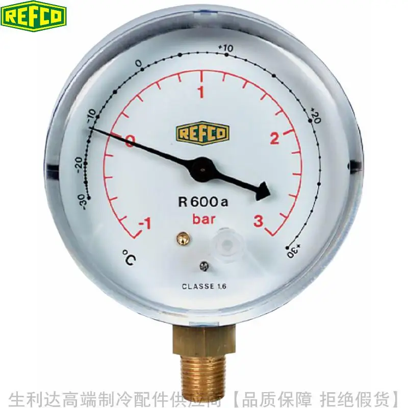 Фирменный REFCO R600a манометр для хладагента M2-250-M-R600a номер 9389882