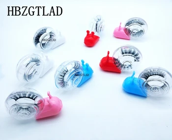 

Wholesale 10pcs Cute Small snail 3D mink eyelashes packaging box lash boxes custom logo faux strip empty case bulk vendors