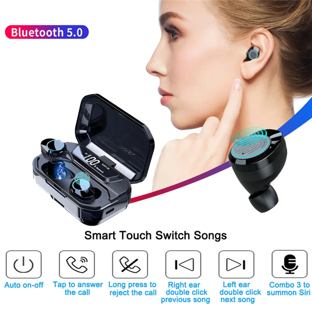 G02 TWS Wireless Bluetooth 5.0 Kopfhörer ipx7 Wasserdichte Ohrhörer Earpod Nett