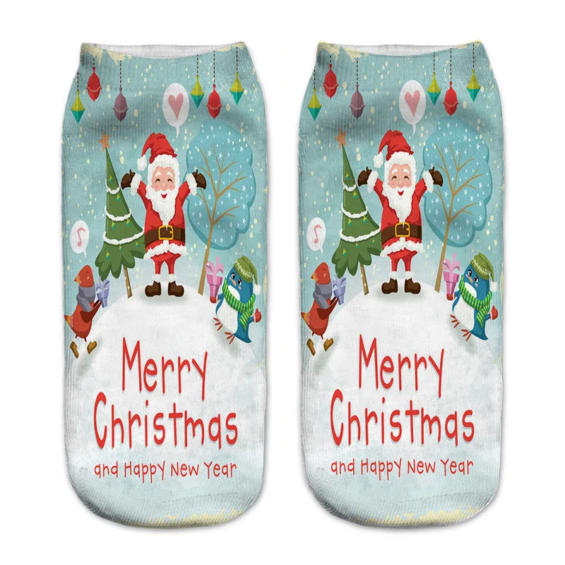 Новые носки с объемным принтом с изображением Санта-Клауса повседневные носки с выражениями носки со снеговиком для мальчиков и девочек - Цвет: H7