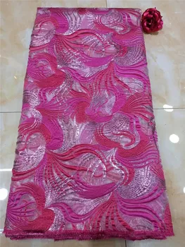 

High quality mei red Sequins with Embroidery Nigerian Lace Fabric For Women fashions French Mesh Lace Fabric FHD211