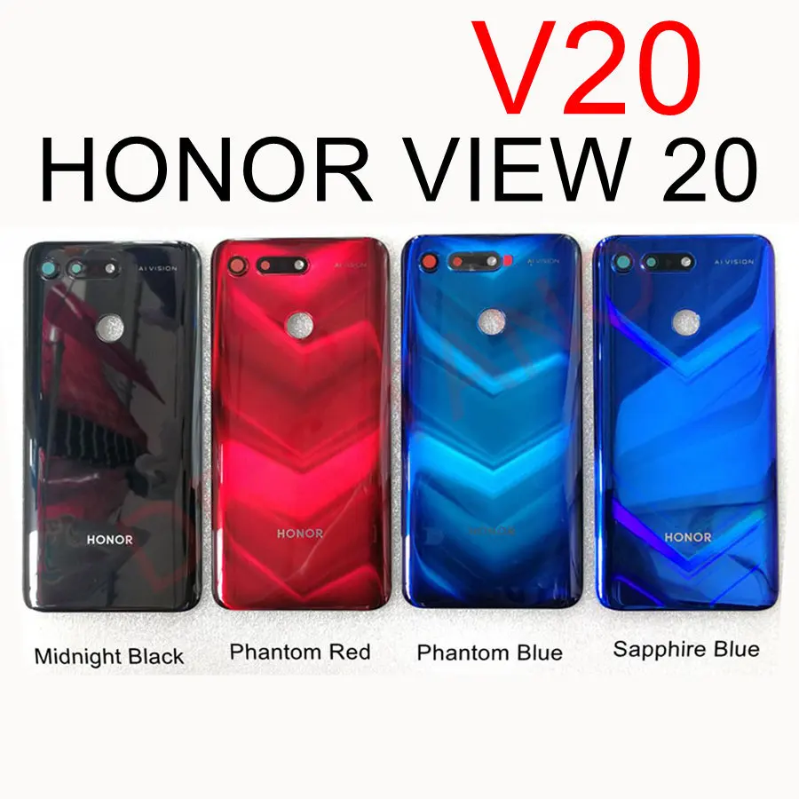Для huawei Honor View 20 задняя батарея стеклянная крышка Задняя панель корпус двери чехол+ объектив камеры Honor 20 Pro крышка батареи V20