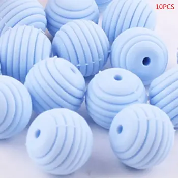 

10 Pcs/pack Silicone Balls Baby Teething Spiral Round Beads DIY Necklace Infants Teether Pacifier Chain Accessories