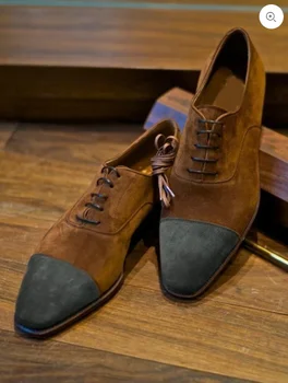 

Men Shoes Low Heel Fringe Shoes Dress Shoes Brogue Shoes Spring Ankle Boots Vintage Classic Male Casual YK311