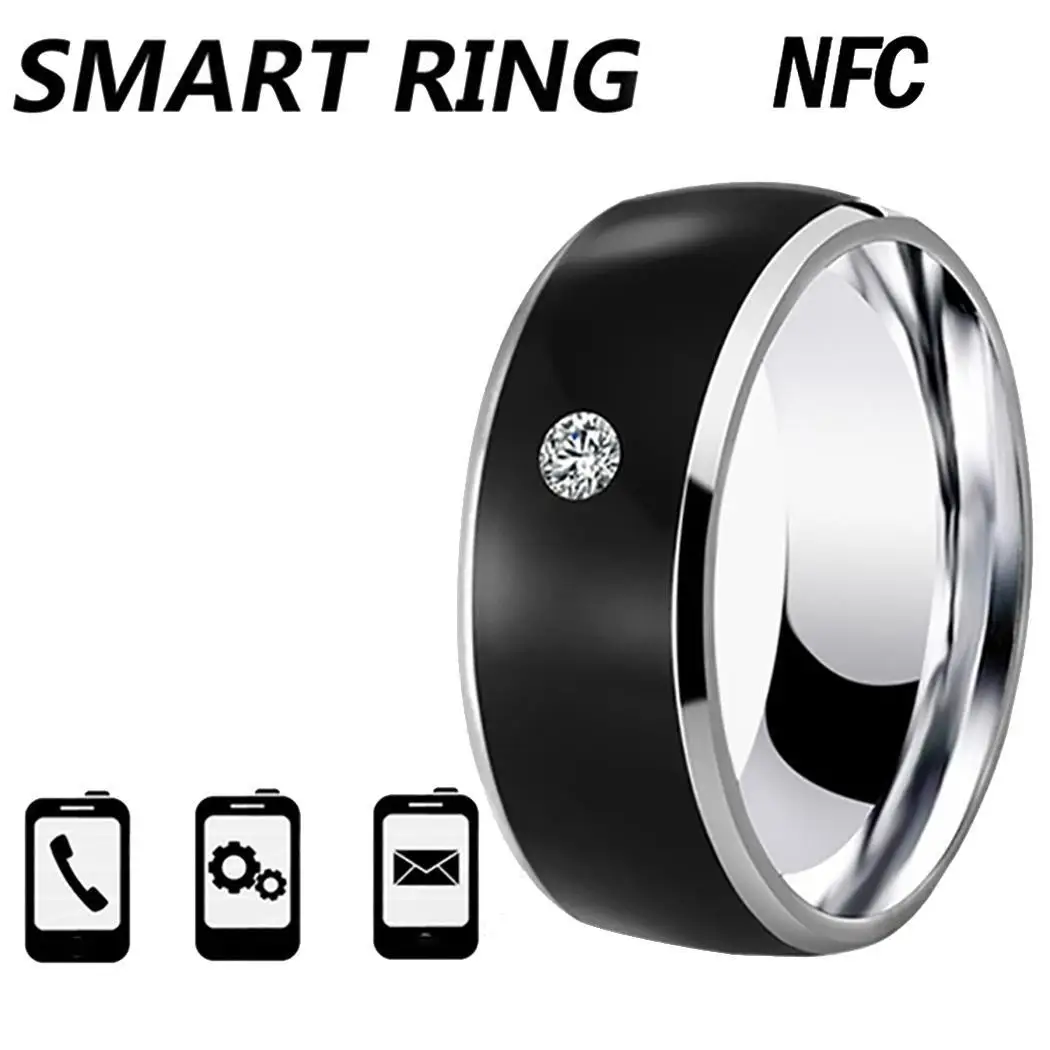 Двойные чипы из нержавеющей стали NFC смарт-кольцо Модные носимые