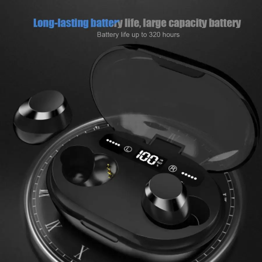 C8S Bluetooth 5,0 гарнитура настоящие беспроводные наушники-вкладыши цифровой дисплей IPX5 водонепроницаемые наушники Поддержка для IOS/Andriod/Windows