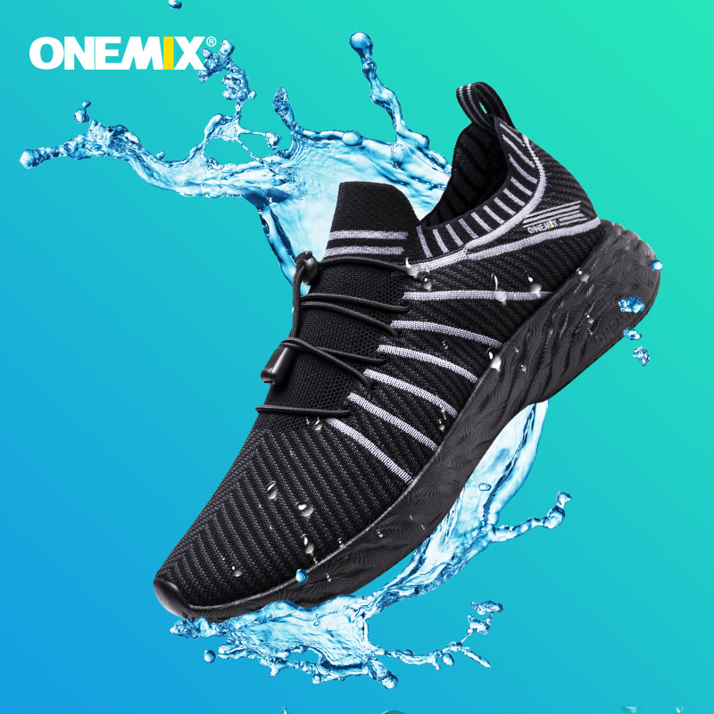  ONEMIX Waterproof Running Shoes for Men Breathable Light Women Training Walking Sneakers Outdoor Trekking Slip-on Sports Shoes 