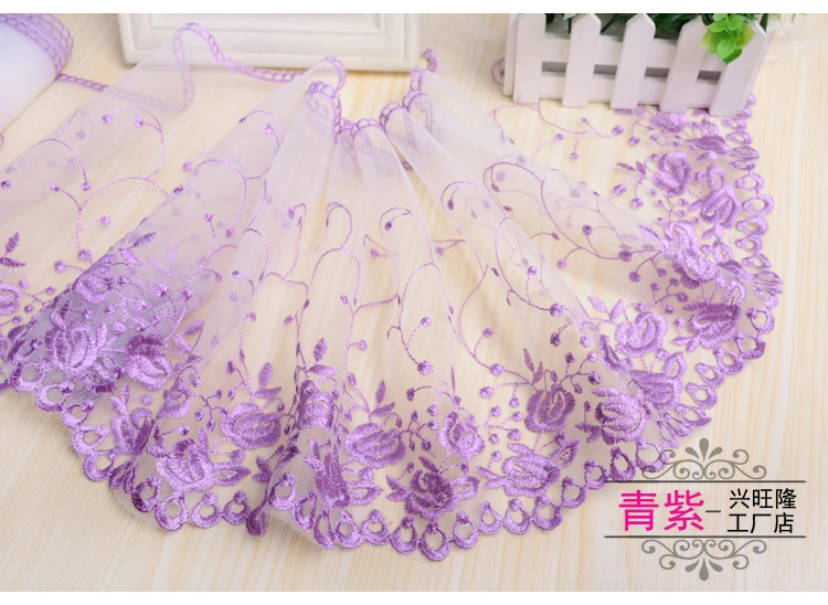 Lace Ribbon 1meter Flower Lace Trim Dress Wedding Lace Fabric Applique Baby DIY Embroidered Sewing Craft 25cm Width