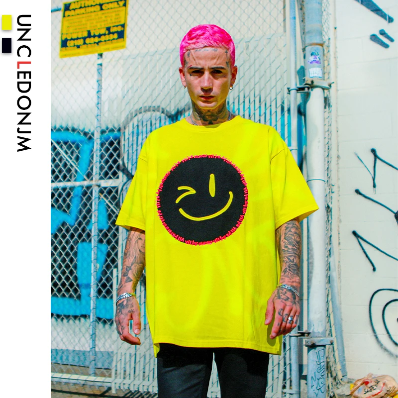 

Blink Face T-shirt men t shirts Harajuku Funny Print Tshirt Men Hip Hop Cotton Streetwear Tee Shirt Homme Tops tees T356