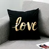Love Black And White Bronzing Cushion Decorative Pillows Gold Foil Geometric Pillowcase Home Decor Sofa Throw Pillow 17*17inch 5