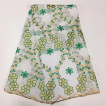 5 лет швейцарская кружевная ткань Дубай с крупным бисером африканская кружевная вышивка ткани хлопок швейцарская вуаль кружева в швейцарском стиле 12L085