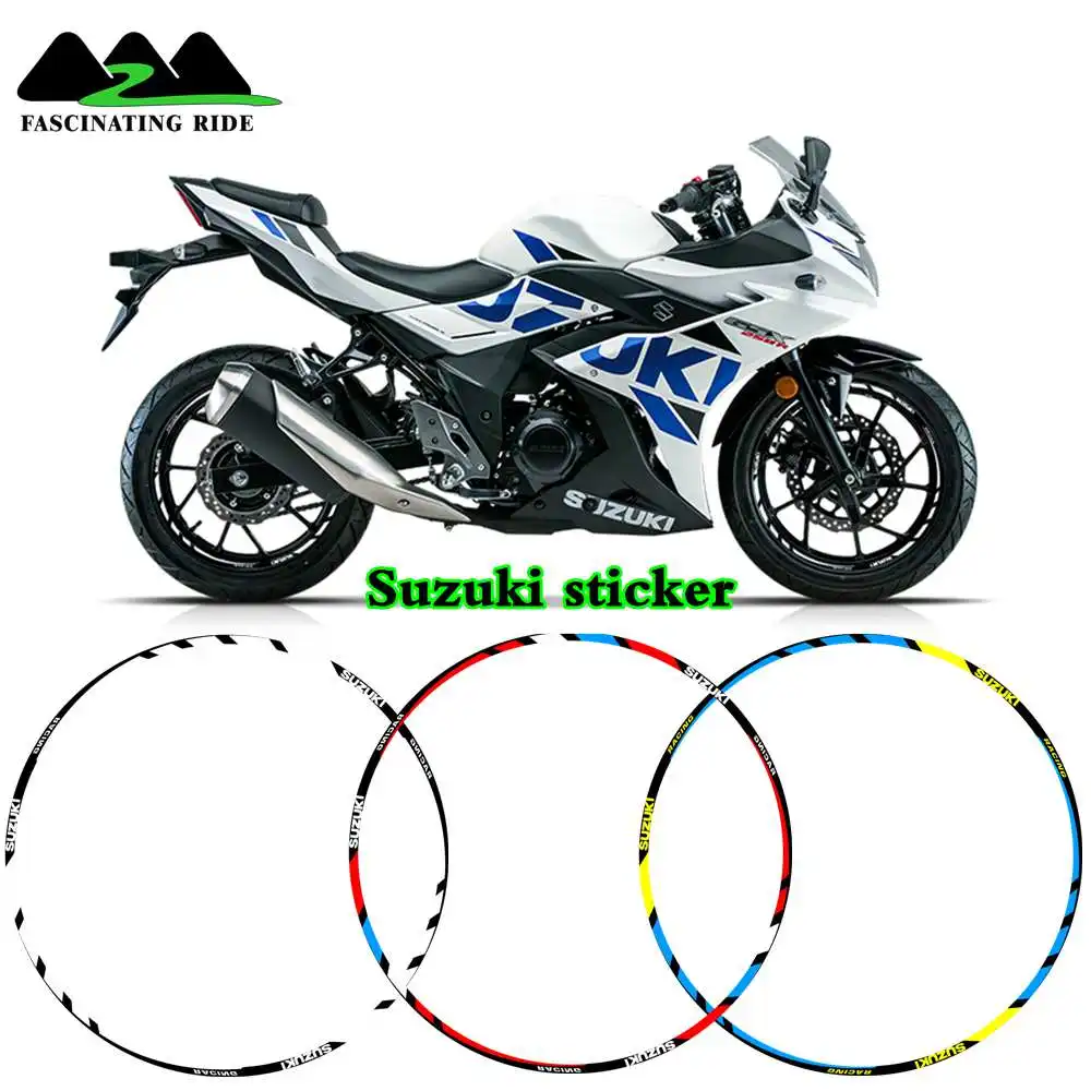 Для Suzuki GSXR750 GSXR250 GSXR600 GSXR1000 мотоциклы наклейки на колеса Водонепроницаемый светоотражающий обод наклейки спереди и сзади на заказ