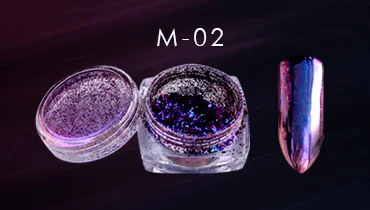 M02 1 коробка 0,2 г Хамелеон красочный порошок дизайн ногтей блеск лак зеркальная пудра Vtirka новая рукоделие Маникюр Красота пигмент - Цвет: M02