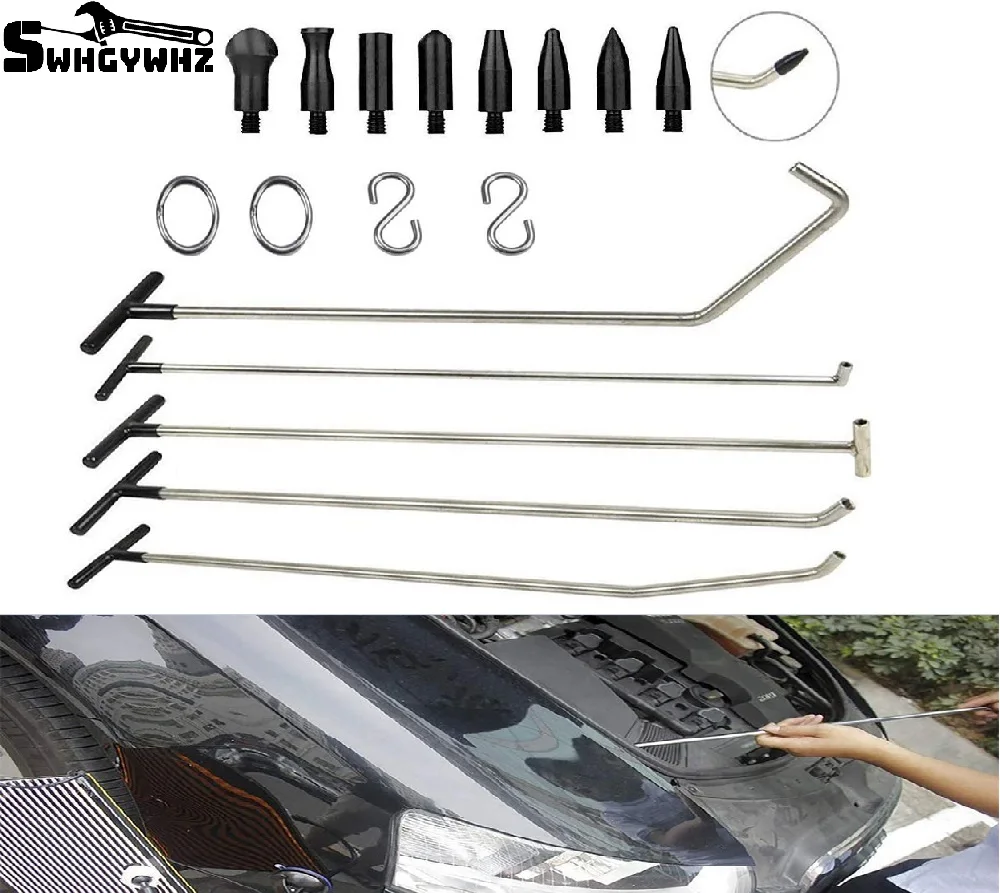 

Rods Tools Paintless Dent Repair Kits with 8 Taper Head and S-Hook for Car Auto Body Dents Hail Damage Removal Set