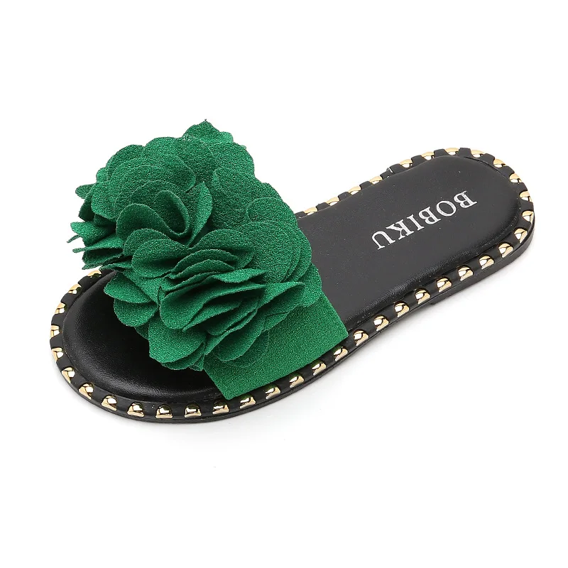

JGSHOWKITO Hot New Summer Slippers For Kids Girls Moms Family Match Shoes Children Beach Sandals Slides Floral Sweet Soft 26-39