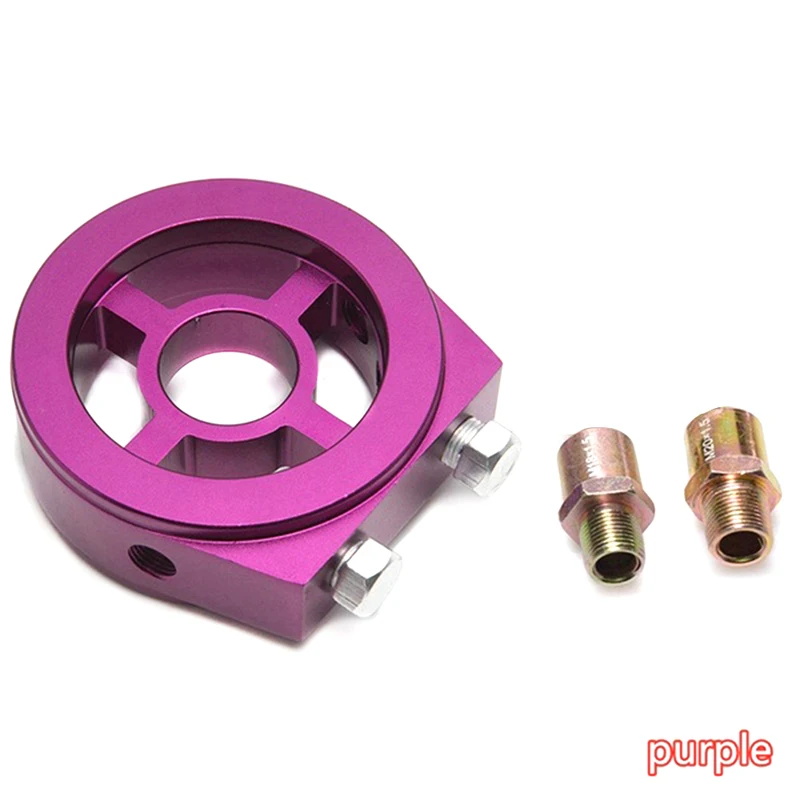 1/8 NPT 3/4-16 UNF/M20 x 1,5 датчик давления масла масляный фильтр Сэндвич алюминиевый гоночный - Цвет: Фиолетовый
