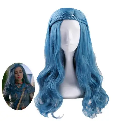 wig Горячая потомки 3 Evie аниме карнавальные костюмы комбинезоны Хэллоуин Карнавальный костюм для детей - Цвет: wig