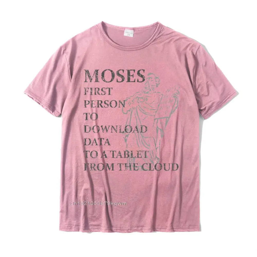 Tops & Tees Tee Shirts Street Mother Day Short Sleeve 100% Cotton Fabric Round Neck Men's Top T-shirts Printed On Slim Fit Funny Moses Shirt Christian Praise Commandments Humor Tee T-Shirt__3895 pink