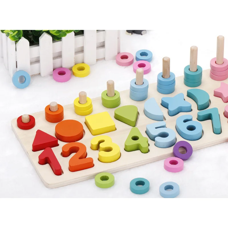 New High Quality! Wooden Toy Educational Brain Teaser Puzzle Toys Play Game Preschool Magination Intellectual Kid Math Toy D133