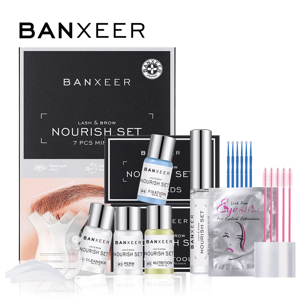 Banxeer lash & brow lift kit sobrancelha esculpir 2 em 1 extensão de cílios sobrancelha melhorar o estilo para semi-permanente curling perming