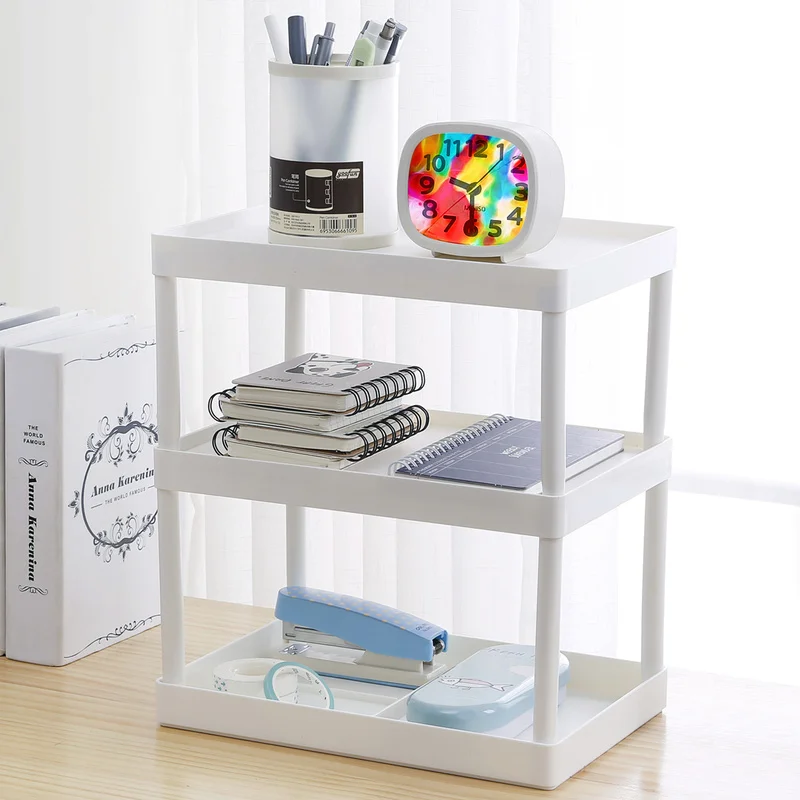 Multi-layer desktop storage rack kitchen plastic finishing rack bathroom countertop cosmetics stora