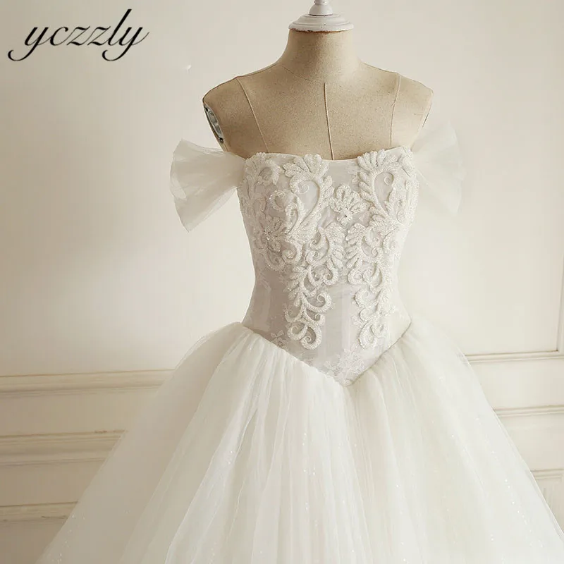Abiti Da Sposa Элегантное свадебное платье для принцессы с открытыми плечами бальное платье с кружевной аппликацией платье невесты с отделкой бисером Suknia Slubna W130