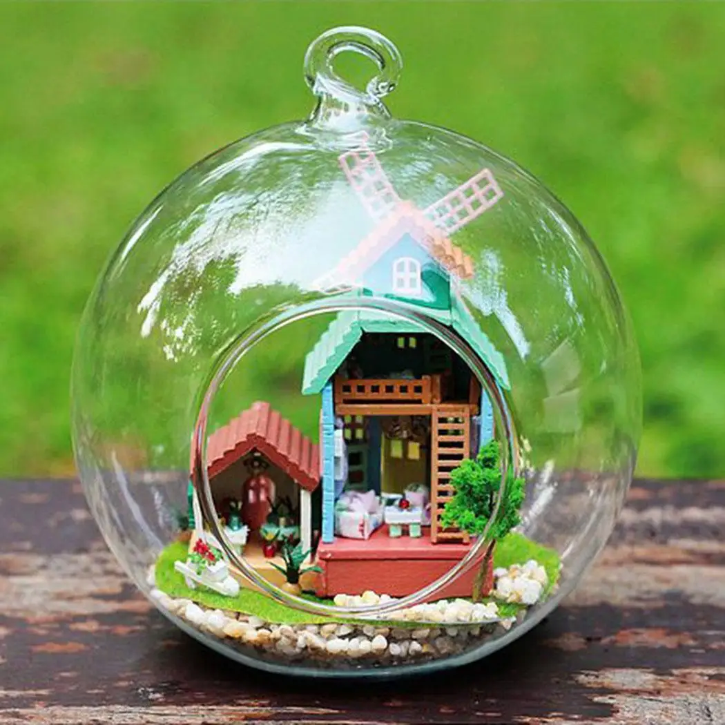 Wooden Handmade DIY Toy Model DIY Small Toys Kit House Toys Glass Wind Fantasy Type >14 Years Ball Gift