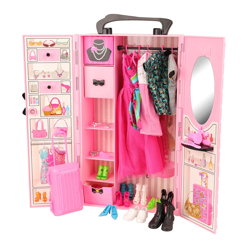 Гардероб барби. Шкаф для одежды, Barbie Mattel 17222663. Набор Barbie шкаф для одежды, x4833. Кукла Барби с гардеробом. Куклы Барби наборы с одеждой.