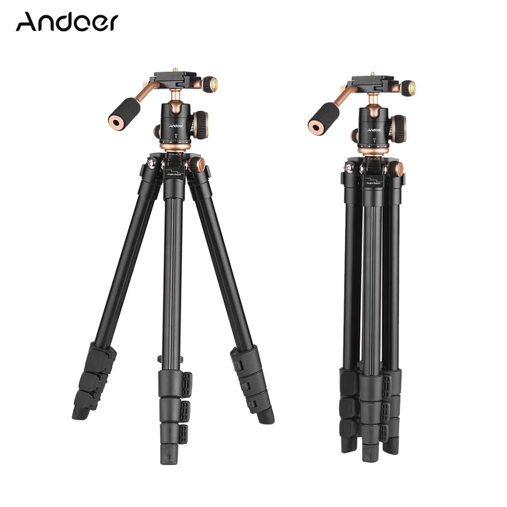 

Anoder 124cm/6ft Portable Lightweight Alloy Travel Camera Tripod Stand w/Ball Head Quick Release Plate for Canon Nikon Sony DV