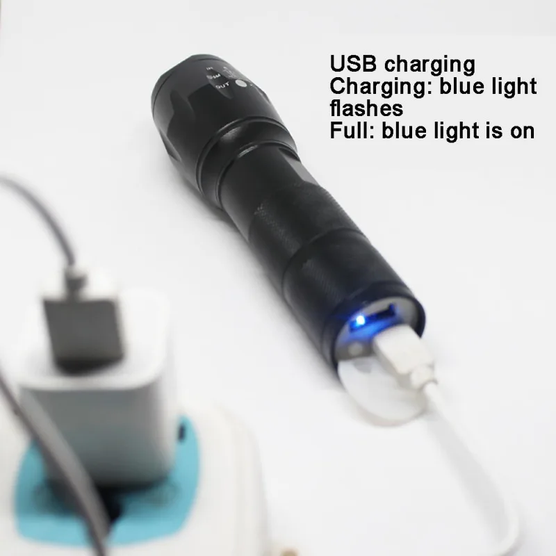 USB Перезаряжаемый Фонарик через границу A100 встроенный аккумулятор 18650 многофункциональный внешний велосипедный мобильный источник питания