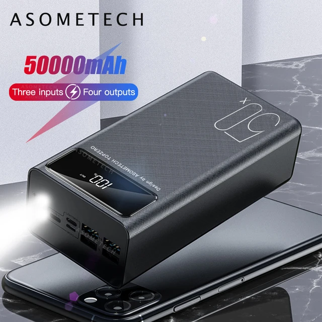 50000mAh Power Bank Large Capacity LED Display Powerbank 2.1A Fast Charging External Battery Charger For iPhone Xiaomi Samsung 1