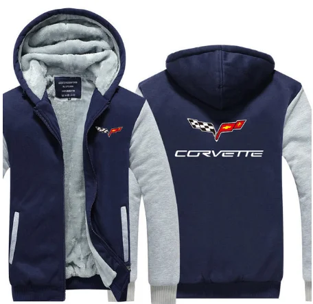 Повседневные мужские хлопковые теплые мужские толстовки на молнии для Chevrolet Corvette, мужские утепленные куртки J f - Цвет: 2
