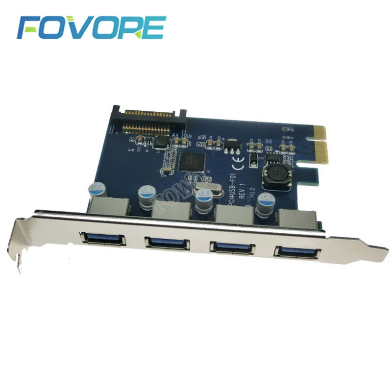 Chip Fresco FL1100 4 Ports USB 3 Card PCIe Controller Expansion Adaptor USB 3.0 Adapter for