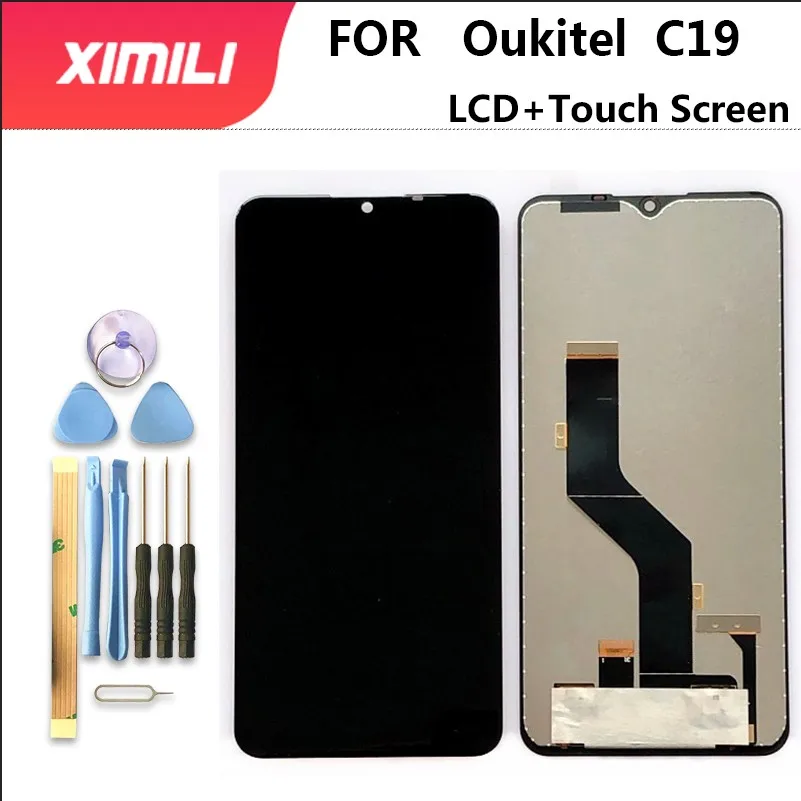 Novo original 6.49 polegada tela de toque lcd display lcd para oukitel c19/c19pro peças reposição + desmontar ferramentas