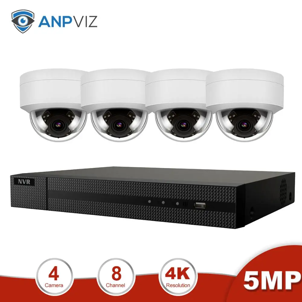 Anpviz 8CH 4K NVR 5MP POE ip-камера для дома/улицы системы безопасности комплекты H.265+ ONVIF сетевые камеры CCTV комплекты видеонаблюдения
