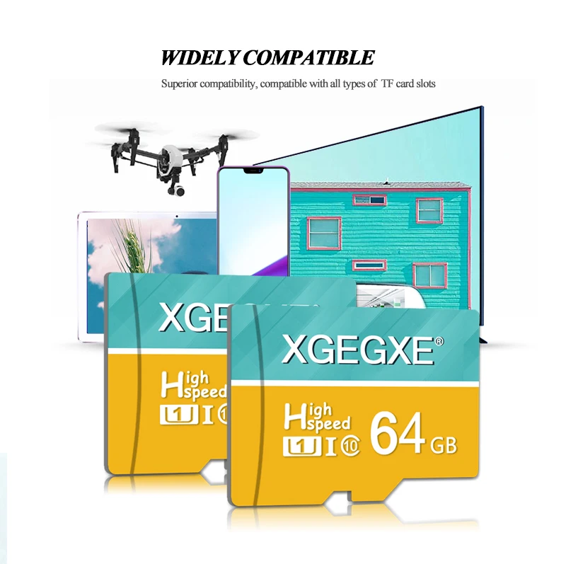 XGEGXE TF карта 64 ГБ 32 ГБ высокая скорость класс 10 16 ГБ 8 ГБ U1 T флеш-карта UHS-I для телефона камеры ПК карта памяти