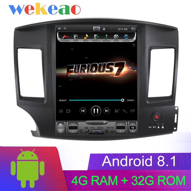 Wekeao вертикальный экран Tesla style 12,1 ''Android 8,1 Автомобильный мультимедийный Dvd навигатор для Mitsubishi Lancer Grand 2010- 4G - Цвет: Android Car Radio