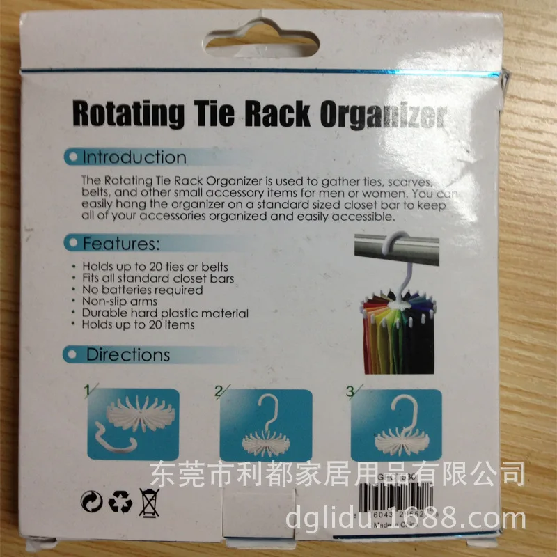 Cross Border Creative Multi-functional 20 Claw Tie Rack 360-Degree Rotatable Plastic Tie Rack Silk Scarves Storage Rack