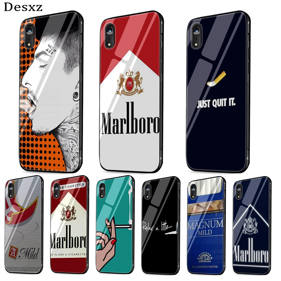 Сигарета чехол для телефона из закаленного стекла iPhone 12 мини 11 Pro Max SE 2020 6 6s 7 8 plus X XS